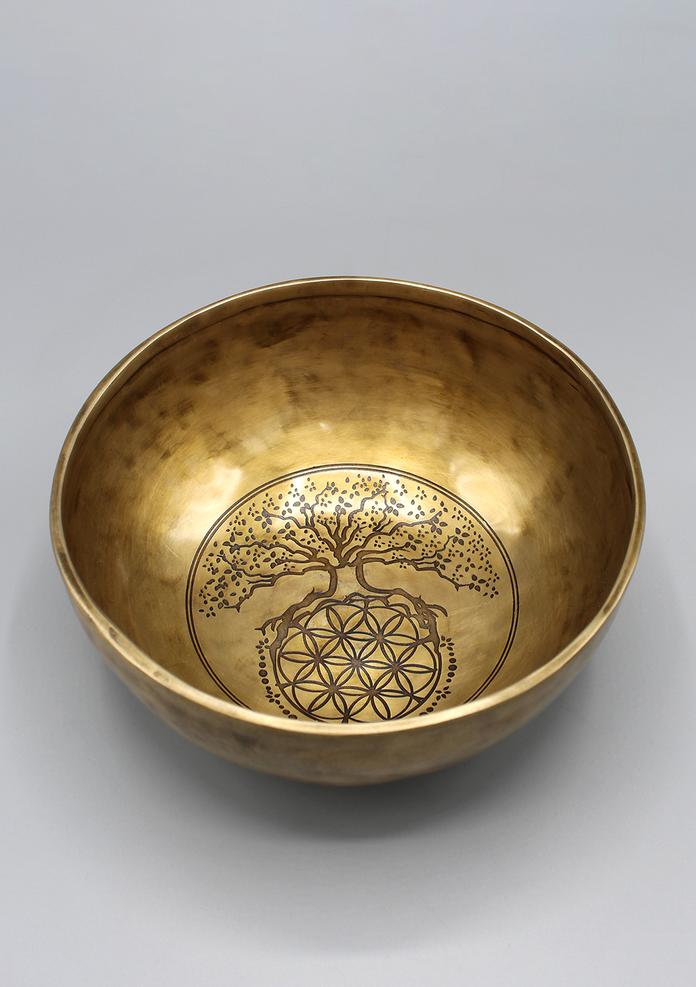 Singing Bowl Single: Tree of Life Carving Singing - illuminations Wellbeing Shop Online