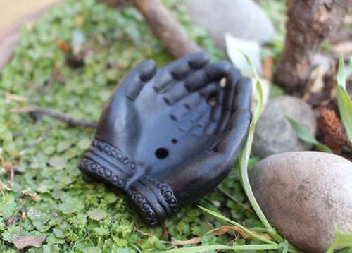 Burner: Terracota Burner Black(Hand Shaped) - illuminations Wellbeing Shop Online