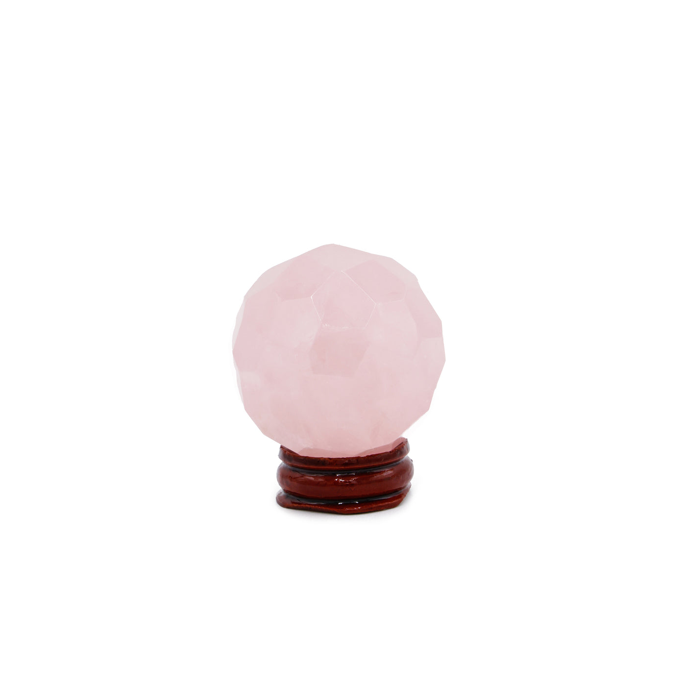 Faceted sphere: Rose quartz