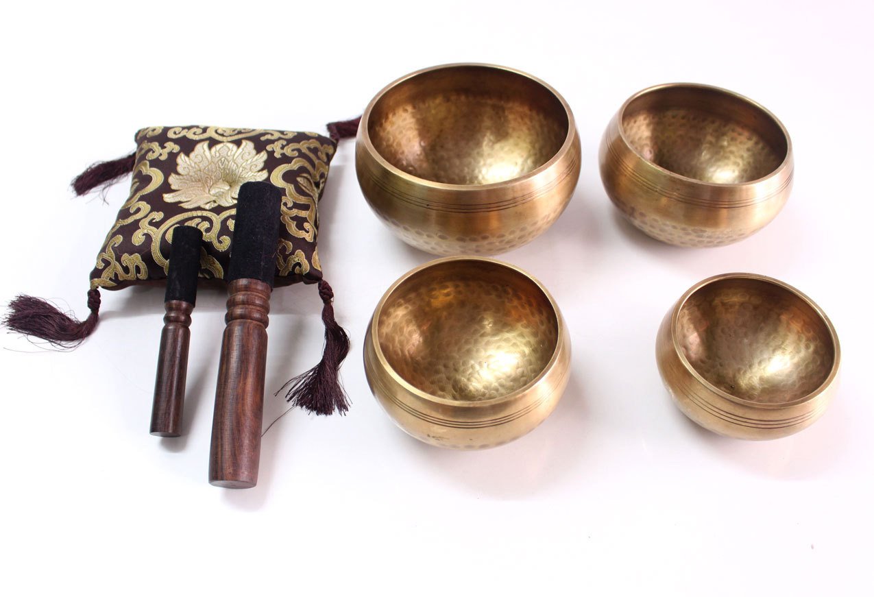 Singing Bowl Set: Set of 4 Hammered Tibetan Bowls - illuminations Wellbeing Shop Online